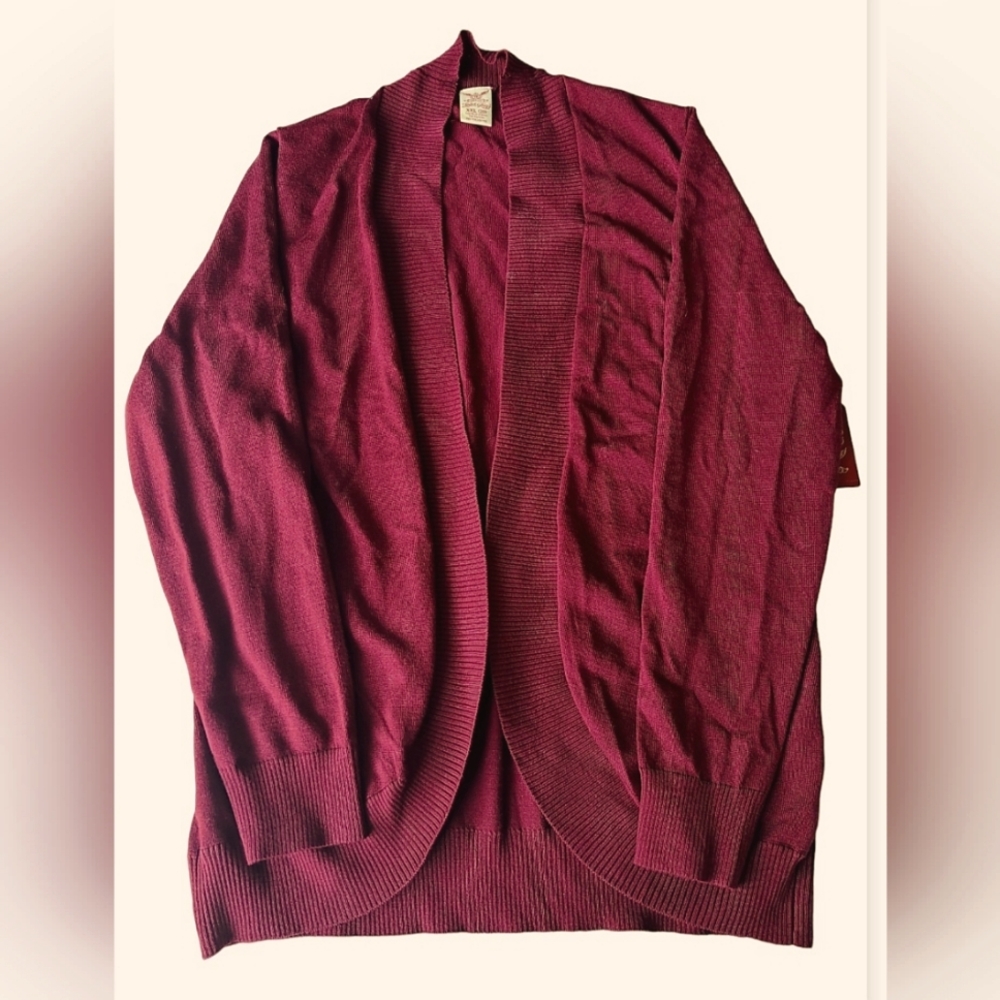 NWT Faded Glory wine burgundy purple cardigan sweater XXL 20